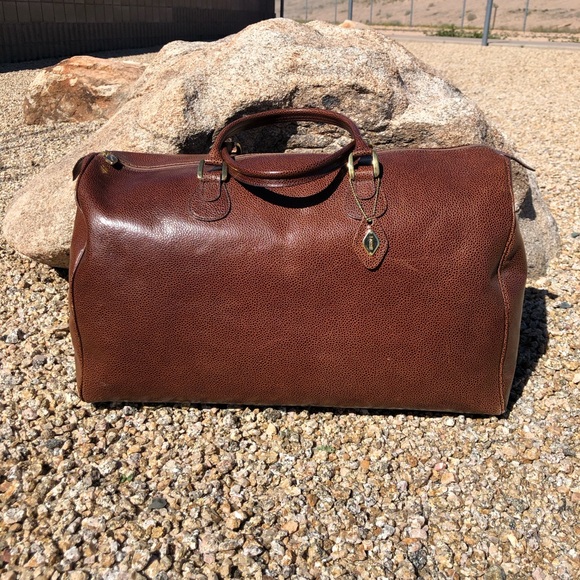 I Santi VTG Pebble Leather Duffel Bag Weekender 💼 - Picture 4 of 12
